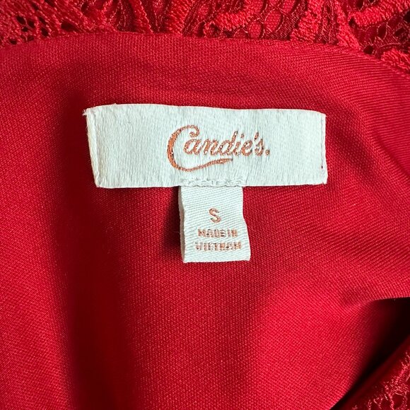 Red Lace Candie's Dress with liner size Small Holiday Dress - Picture 5 of 7
